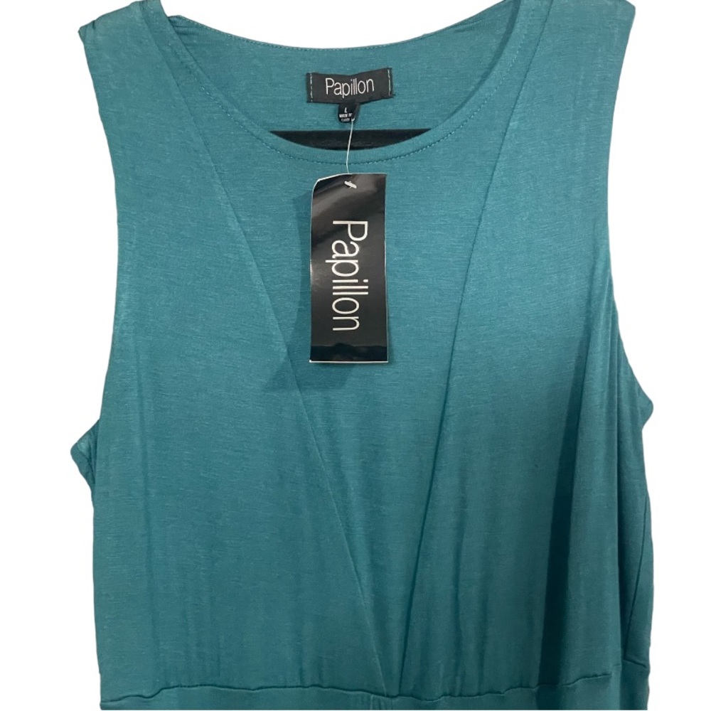 Papillon Tulip Hem Teal Dress Large Sleeveless - Picture 5 of 9